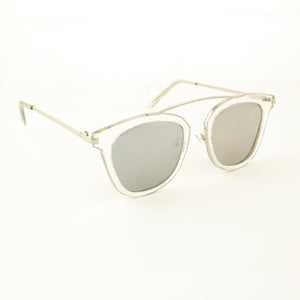 Lentes Neo Clubmaster Mixed Media - Clear Plateado Costa Rica